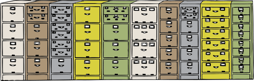 Image vectorielle classeurs verticaux