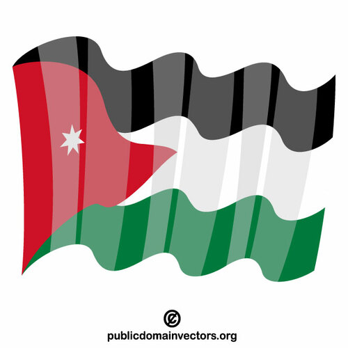 Drapeau agitant de la Jordanie