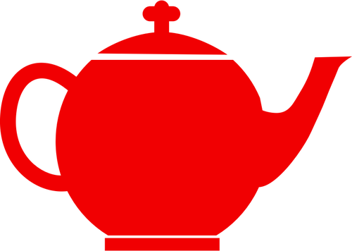 Roşu silueta vector miniaturi de oală de ceai