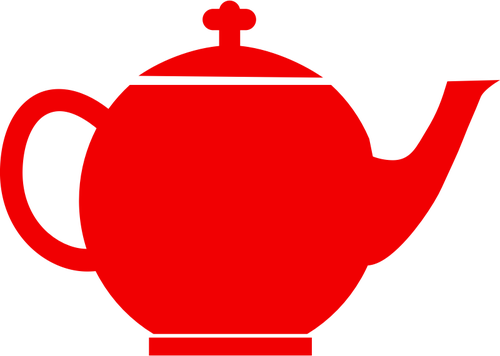 Red silhouette vector clip art of tea pot