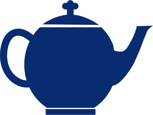Albastru silueta vector imagine de oală de ceai