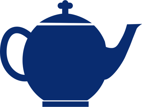 Blue silhouette vector image of tea pot