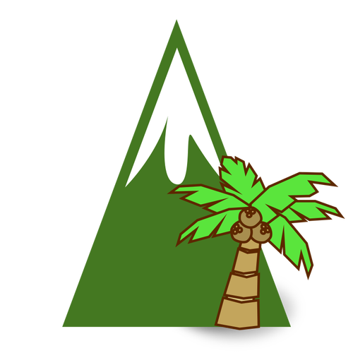 Góry i palm tree