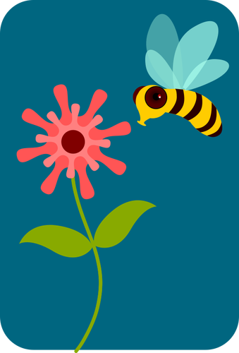 النحلة على زهرة