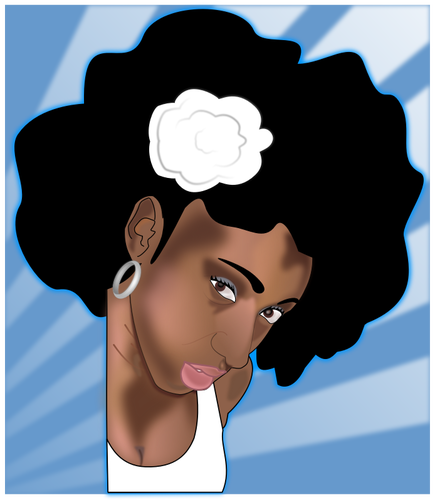 Vektori clip art musta nainen afro kampaus