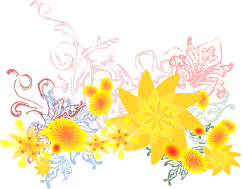 Vector de flores de colores Prediseñadas