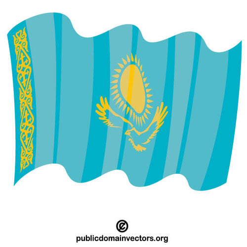 Ondeando la bandera de Kazajistán