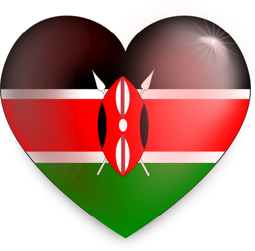 Kenyan flag heart vector image