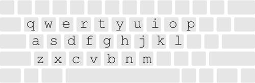 Vektori ClipArt-kuva, jossa on tyypitetty QWERTY-näppäimistö