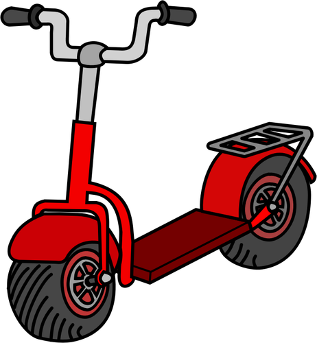 Illustrazione vettoriale di rosso kick scooter