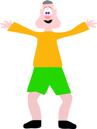 Glad cartoon mannen vektor ClipArt