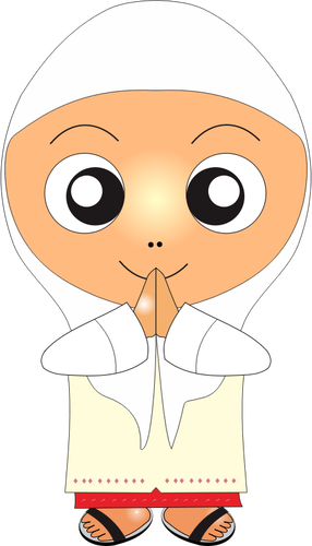 Prière enfant vector clipart