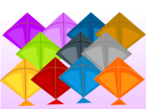 Vector drawing of kites