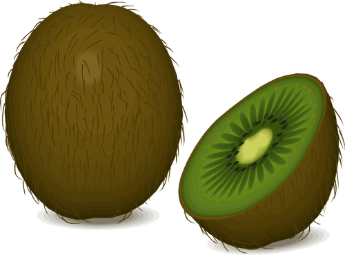 Buah kiwi dan setengah