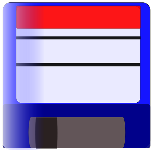 Vektorový obrázek ikony modré označených diskety