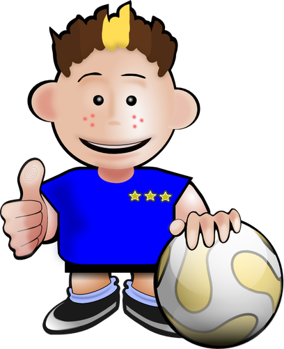 Cartoon soccer player vektorritning