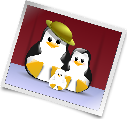 Pinguin fotografie de familie vector illustration
