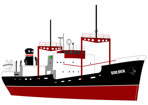 Soldek vracht schip vector illustraties