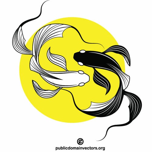 Art de clip de silhouette de poisson de Koi