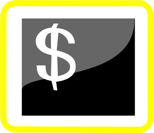 Векторные картинки денег пиктограмма с желтой рамкой