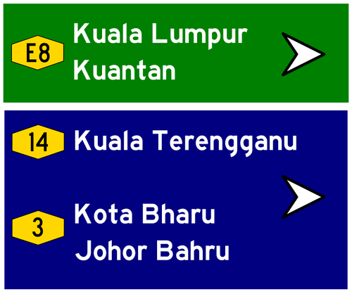 Malaysiska Vägmärke till Kuala Lumpur vektor illustration