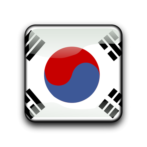 Jižní Korea vlajky a web tlačítko