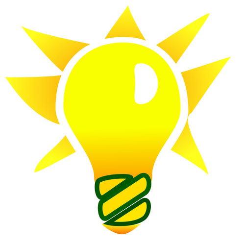 Vetor desenho da lâmpada de incandescência de energia verde