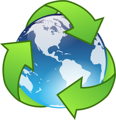 Vektorgrafik von Crystal Earth Recycling-symbol