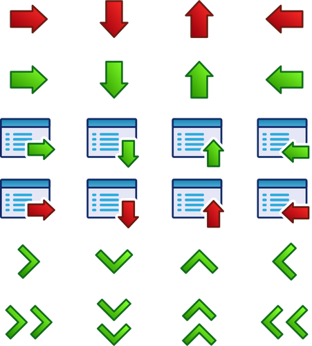 ClipArt vettoriali di set del tasto freccia