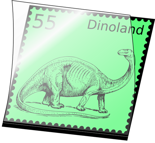 Vektor Klipart poštovní známka s dinosaurem