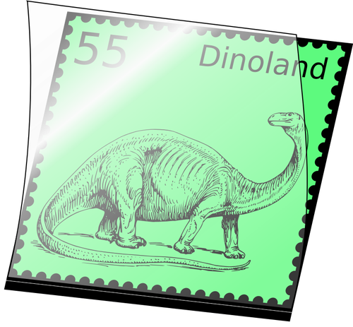 Vektor-Bild der Dinosaurier Stempel in eine geöffnete Stempel-Halterung montiert