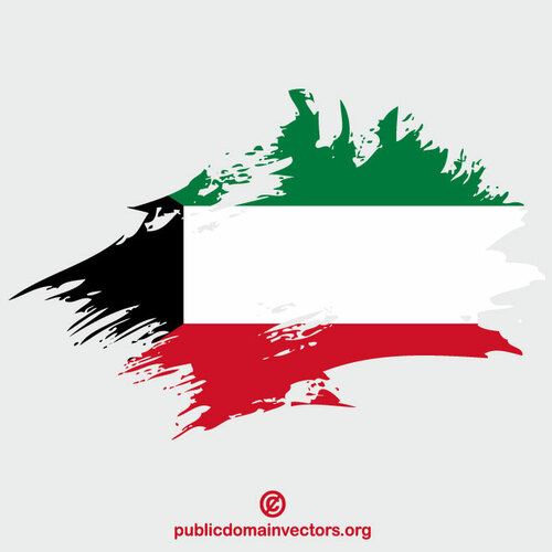 कुवैत झंडा ब्रशस्ट्रोक