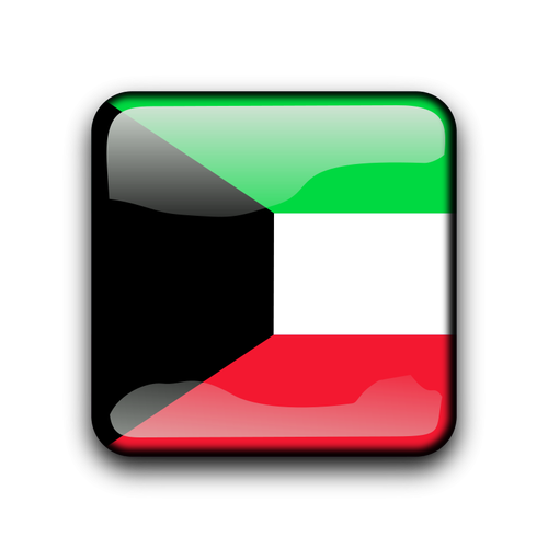 クウェートのベクトル フラグ ボタン