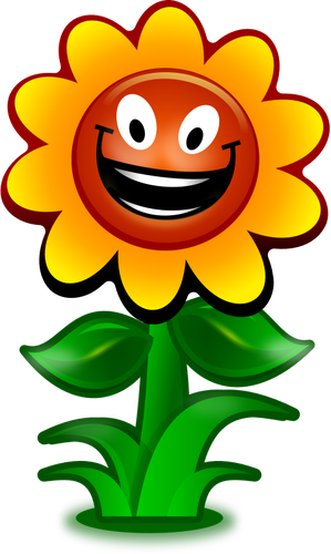 Vektor-Bild Spiel Blume Charakter lächelnder