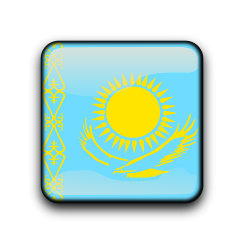 Kazakstan vektor flagga knappen