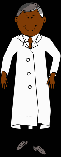 Cientista no laboratório branco casaco vetor clip-art