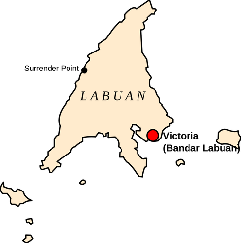 Carte de Labuan, Malaisie