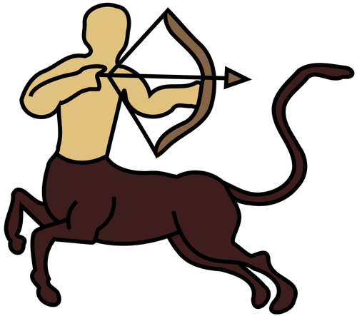 Archer color clip art