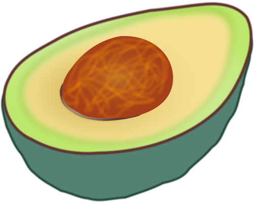 Avocado आधा वेक्टर क्लिप कला में कटौती