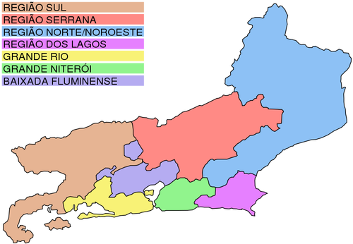 Rio de Janeiro vektör çizim Haritası