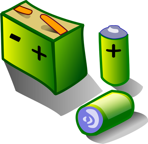 Illustration av batterier och ackumulatorer