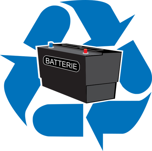 Batería reciclaje punto vector de señal