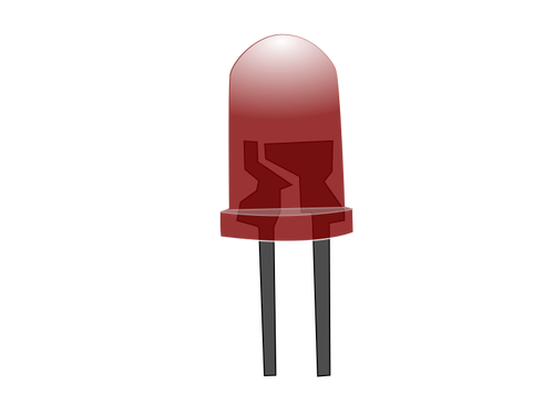 Rode LED-lamp uit