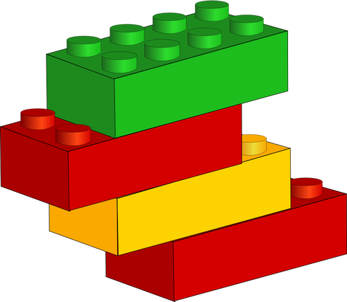 Stackable प्लास्टिक ब्लॉक के ड्राइंग वेक्टर