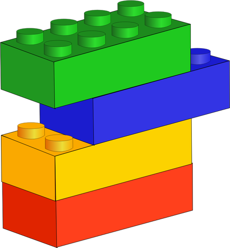 Imagem vetorial de quatro blocos de construção coloridos