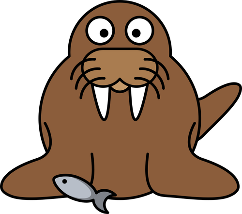 Cartoon walrus vector afbeelding