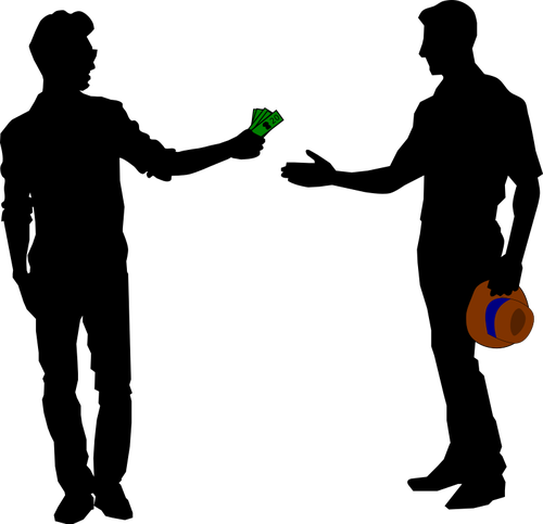 Silueta de vector bani de împrumut