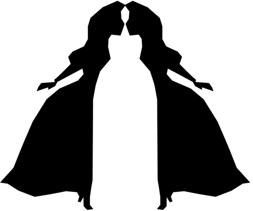 Mädchen paar silhouette