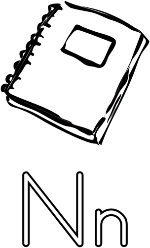 N är för Notebook alfabetet lärande guide vektorgrafik