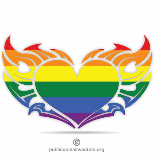 Brinnande hjärta med HBT-flagga